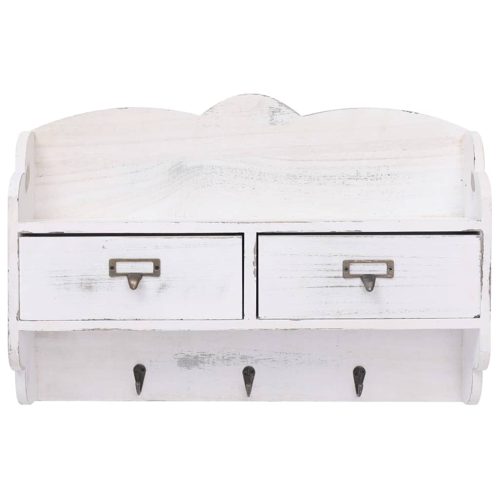 Portemanteau mural 50 x 10 x 34 cm bois blanc - number 3.