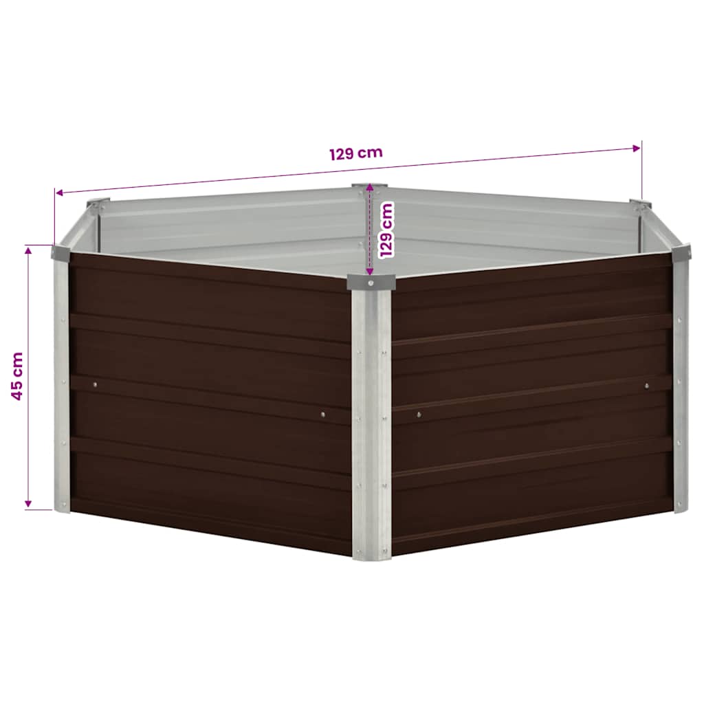 Podignuta žardinjera 129 x 129 x 46 cm pocinčani čelik - number 6.