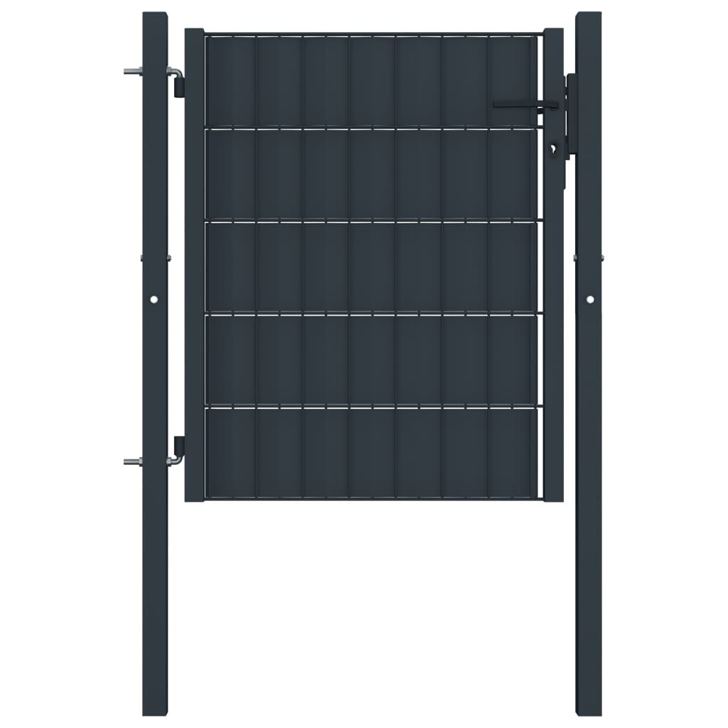 Hegnslåge 100x101 cm pvc og stål antracitgrå - number 1.