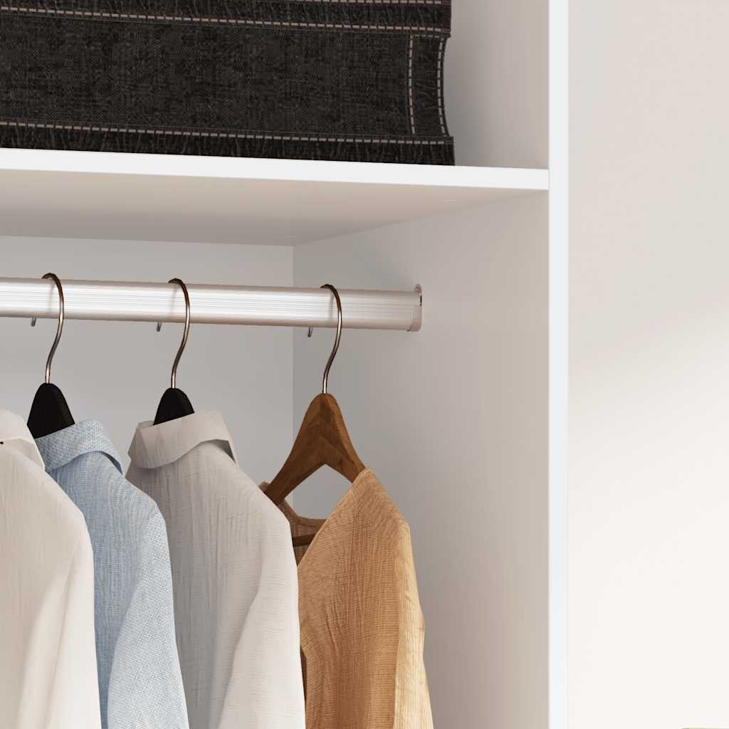 Klædeskab konstrueret træ - hvid, 50 x 50 x 200 cm, 1, 3 hylder - number 3.