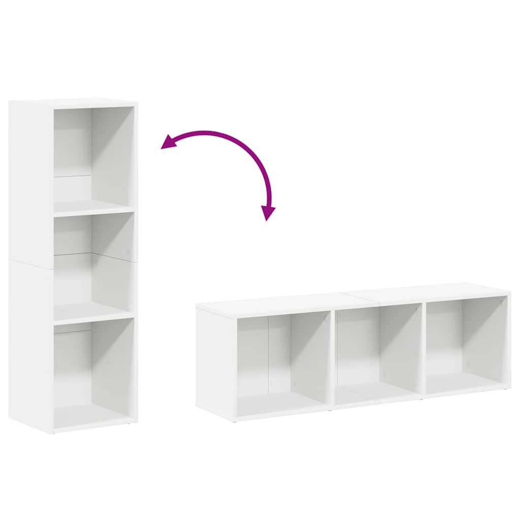 Bogreol/tv-bord konstrueret træ - hvid, 36 x 30 x 114 cm, 1 - number 7.