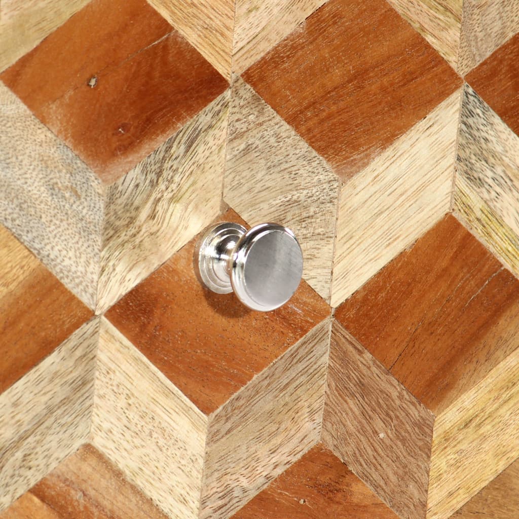 Sengebord 40x30x50 cm massivt mangotræ grå - number 5.