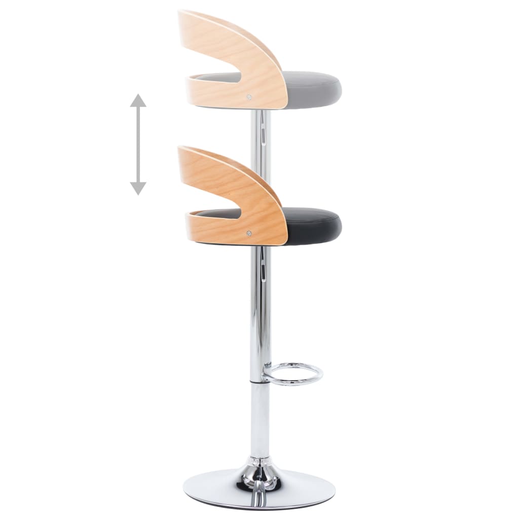 Barkrakker pc. kunstskinn og bøyd tre sort - number 6.