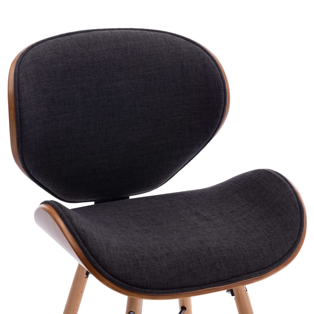 Spisebordsstoler 2 stk. stoff og bøyd tre mørk grå - number 7.