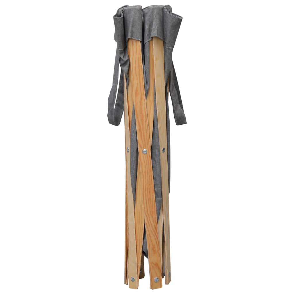 Foldbar vasketøjskurv træ og stof - grå, 1 - number 3.