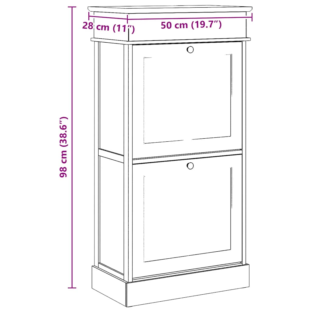 Ormarić za cipele 50 x 28 x 98 cm carsko drvo - number 9.