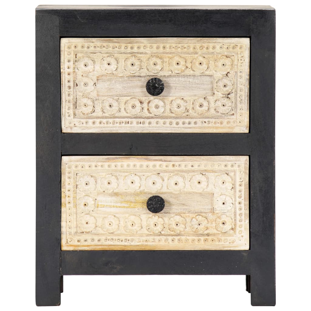 Noćni ormarić 40x30x50 cm masivno drvo mango siva - number 4.