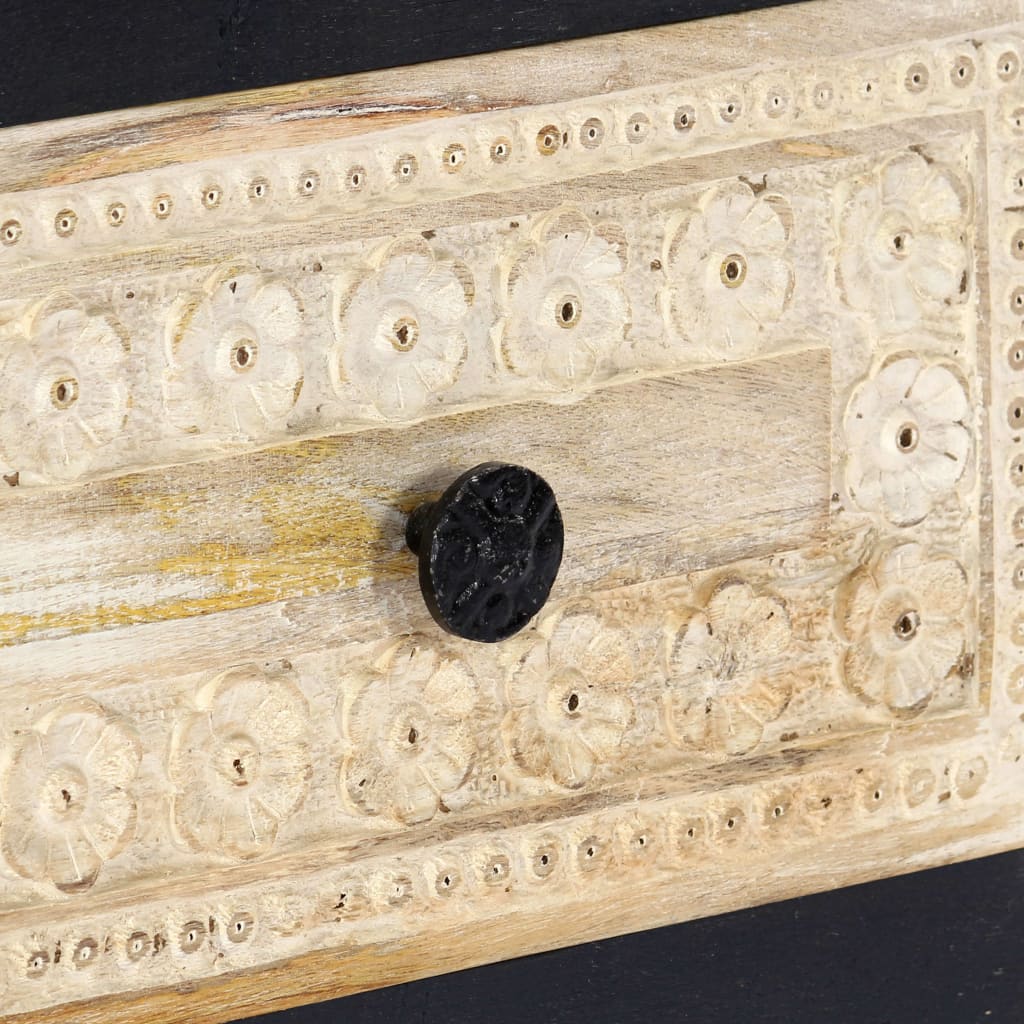 Noćni ormarić 40x30x50 cm masivno drvo mango siva - number 6.