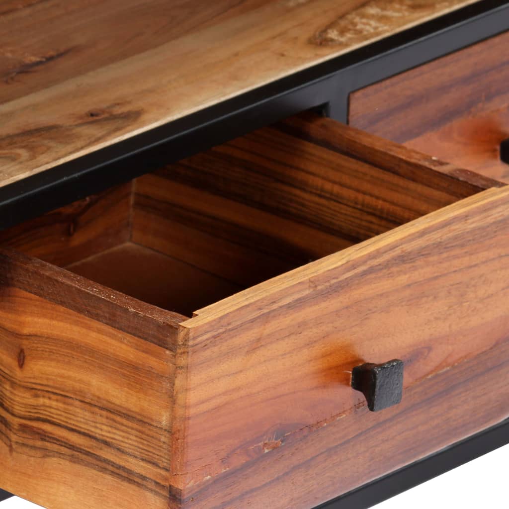 Tv cabinet 120x30x40 cm solid recycled wood and steel - number 4.