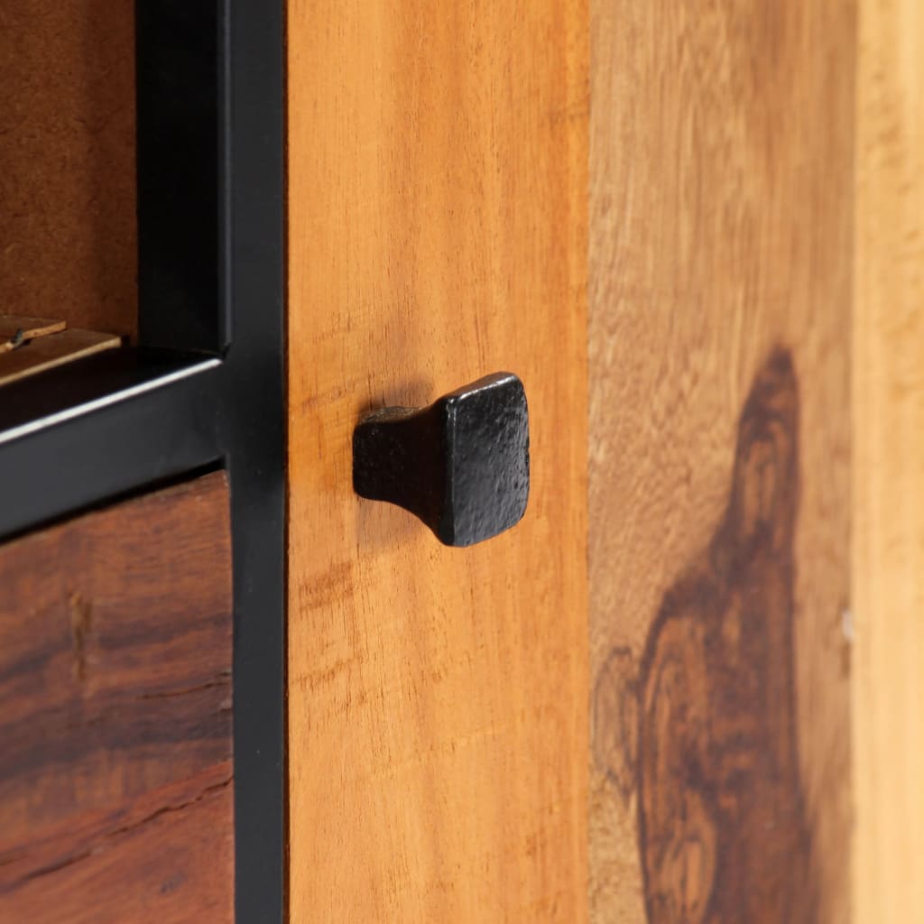 Tv cabinet 120x30x40 cm solid recycled wood and steel - number 8.