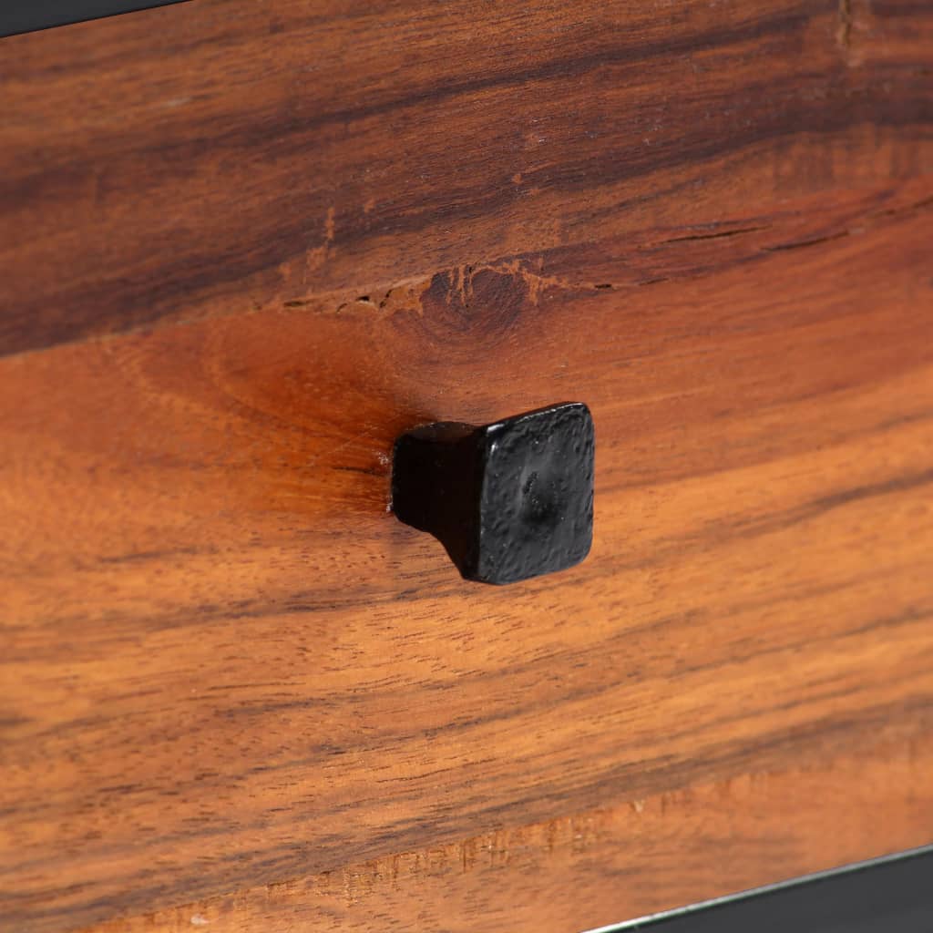 Tv cabinet 120x30x40 cm solid recycled wood and steel - number 7.