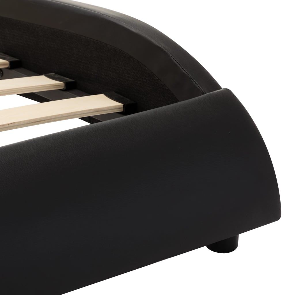 Sengestel med led 180x200 cm kunstlæder sort og hvid - number 8.