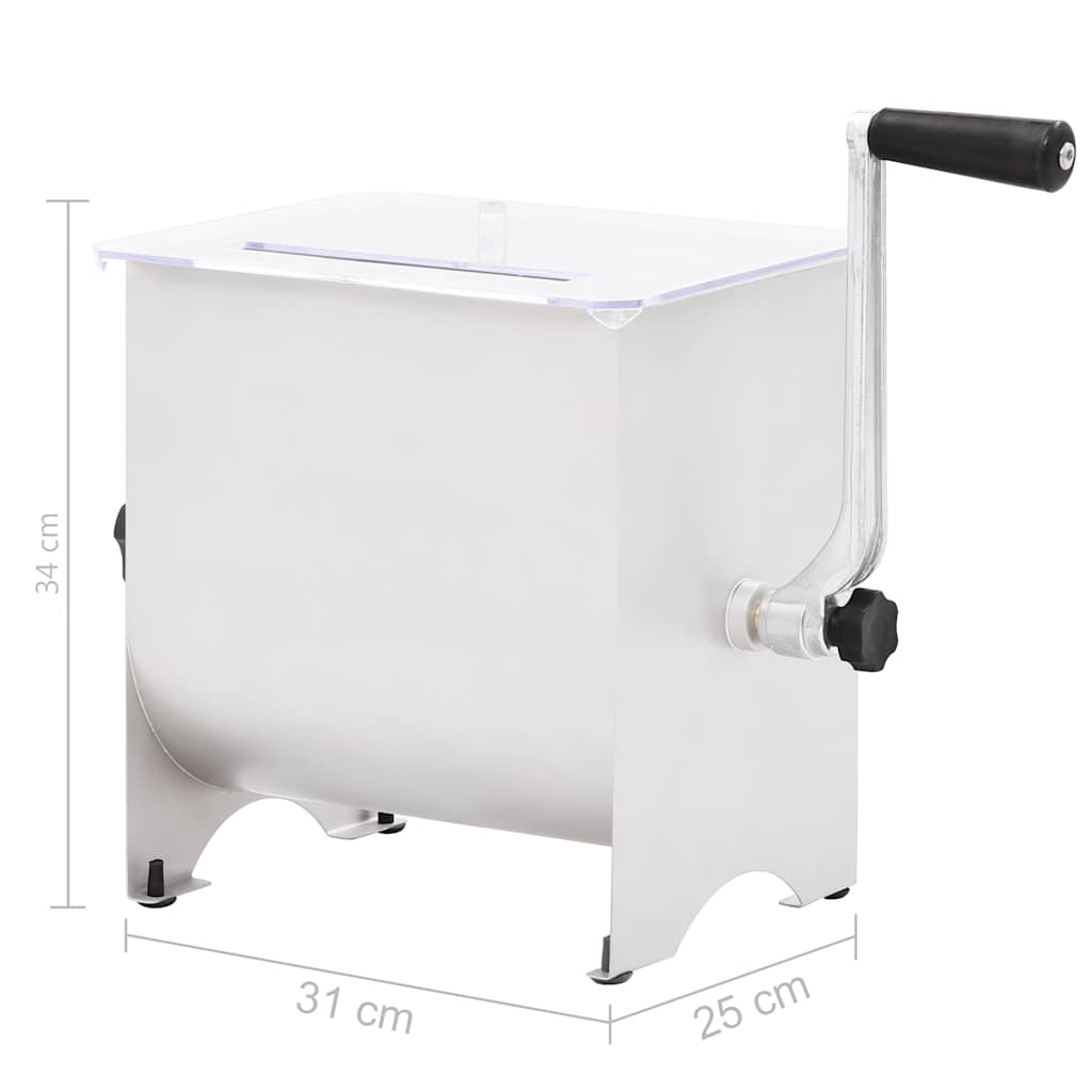 Manuel kødblander med låg rustfrit stål sølvfarvet - number 7.