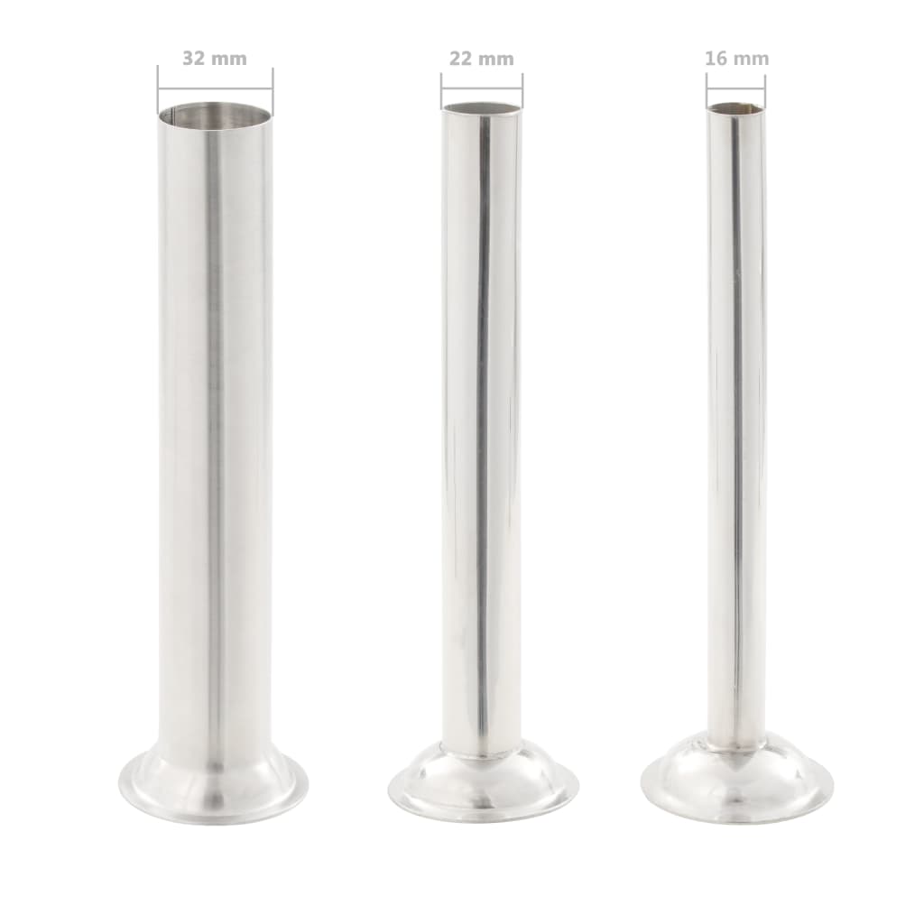 Manuel pølsestopper 3 l rustfrit stål sølvfarvet - number 8.