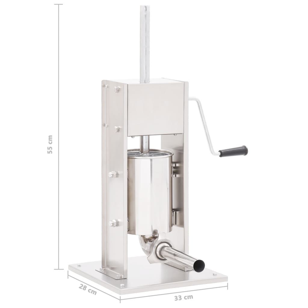 Manuel pølsestopper 3 l rustfrit stål sølvfarvet - number 7.