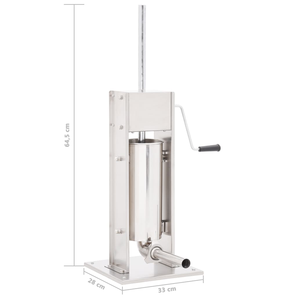 Manuel pølsestopper 5 l rustfrit stål sølvfarvet - number 7.