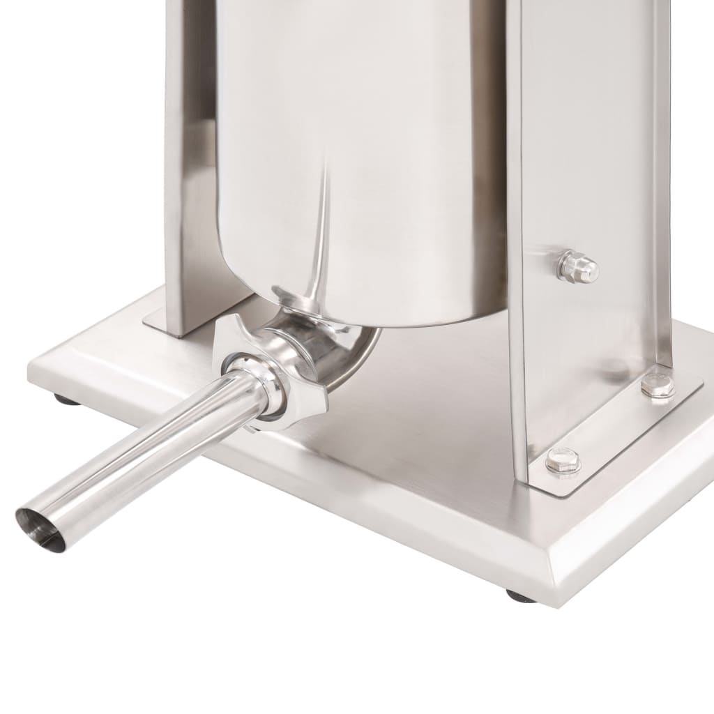 Manuel pølsestopper 10 l rustfrit stål sølvfarvet - number 6.