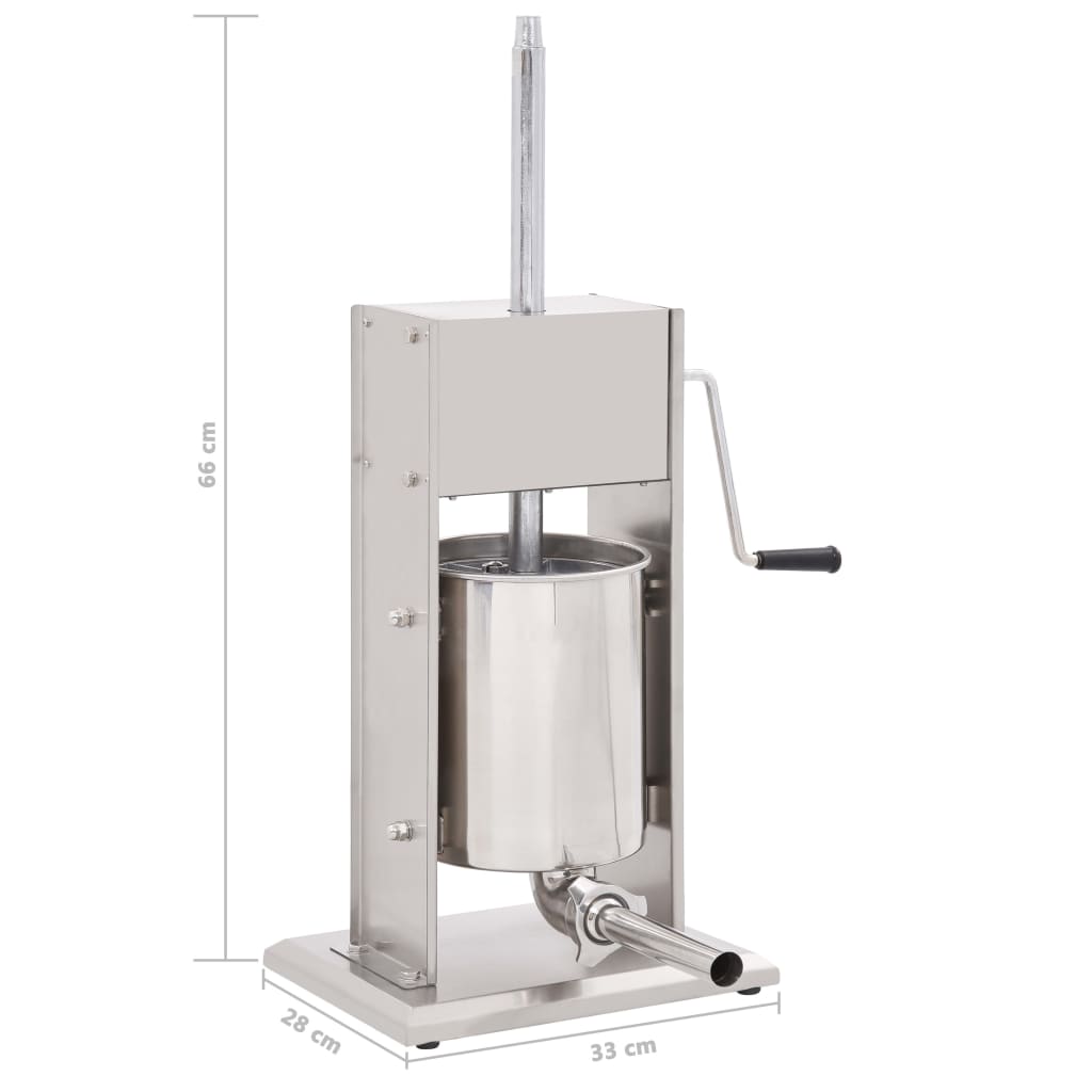 Manuel pølsestopper 10 l rustfrit stål sølvfarvet - number 7.