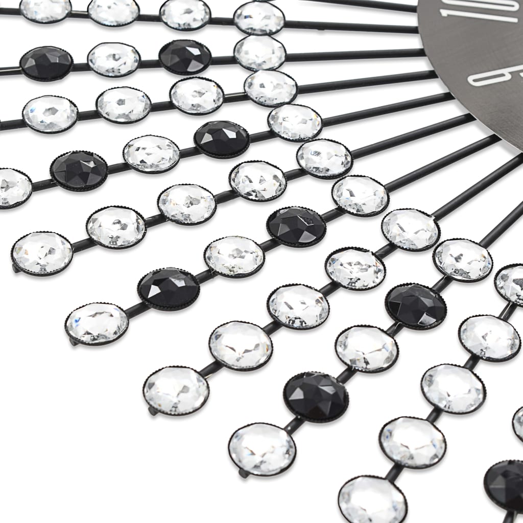 Wall clock metal 43 cm black - number 6.