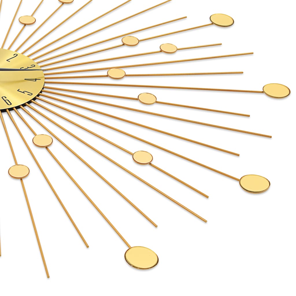 Vægur 70 cm metal guldfarvet - number 5.