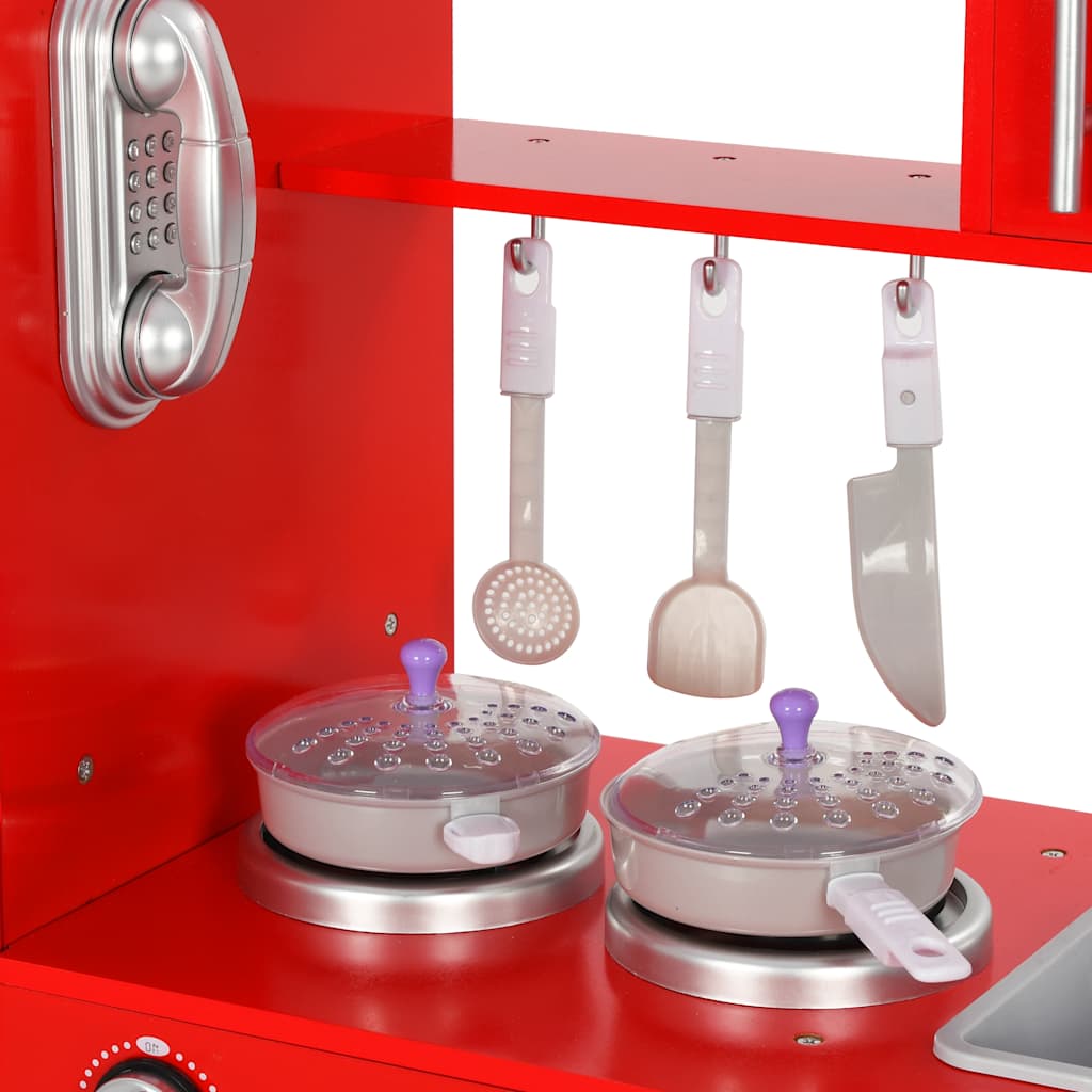 Dječja kuhinja za igru 84x31x89 cm mdf crvena - number 9.