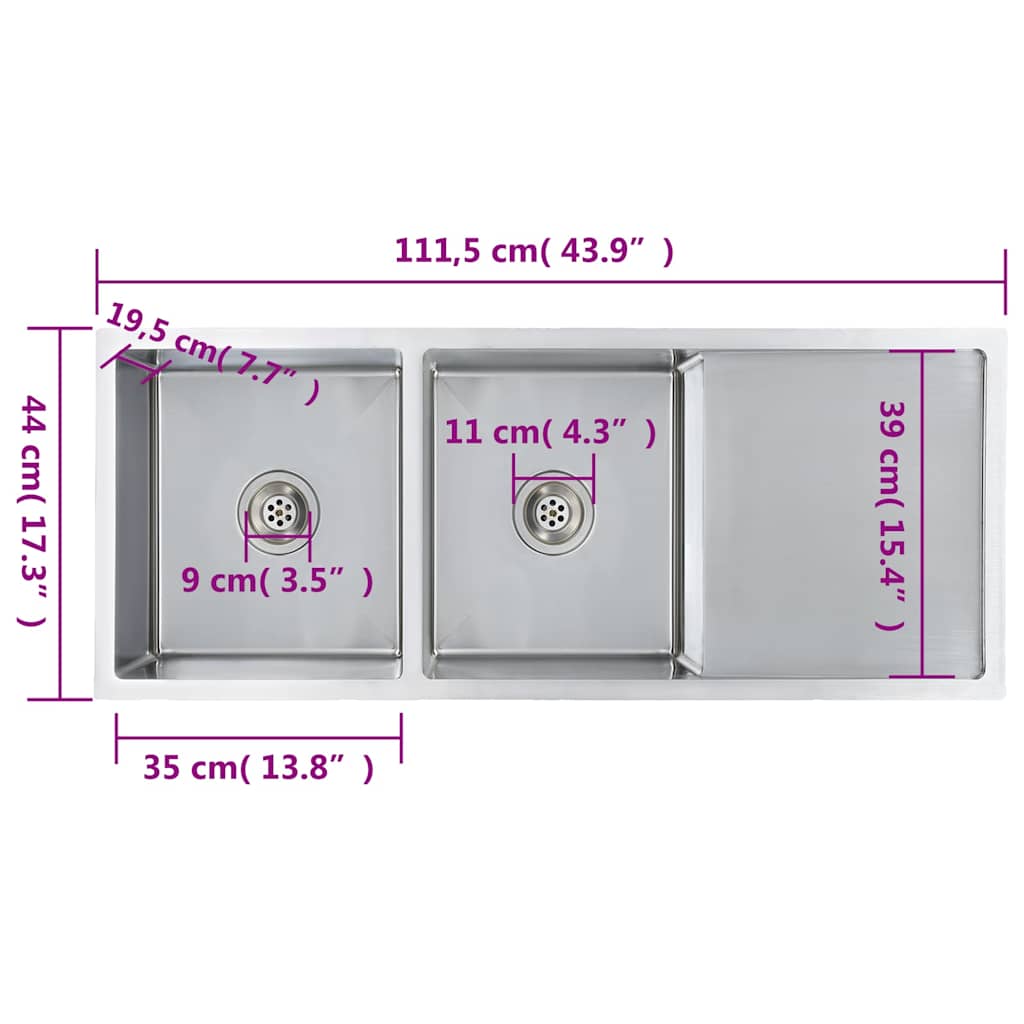 Håndlavet køkkenvask rustfrit stål - number 9.