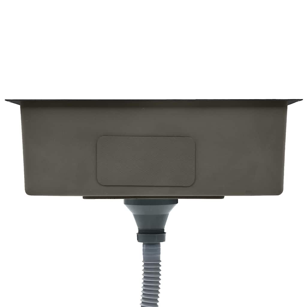 Håndlavet køkkenvask rustfrit stål - sort, 59 x 44 x 20 cm - number 5.