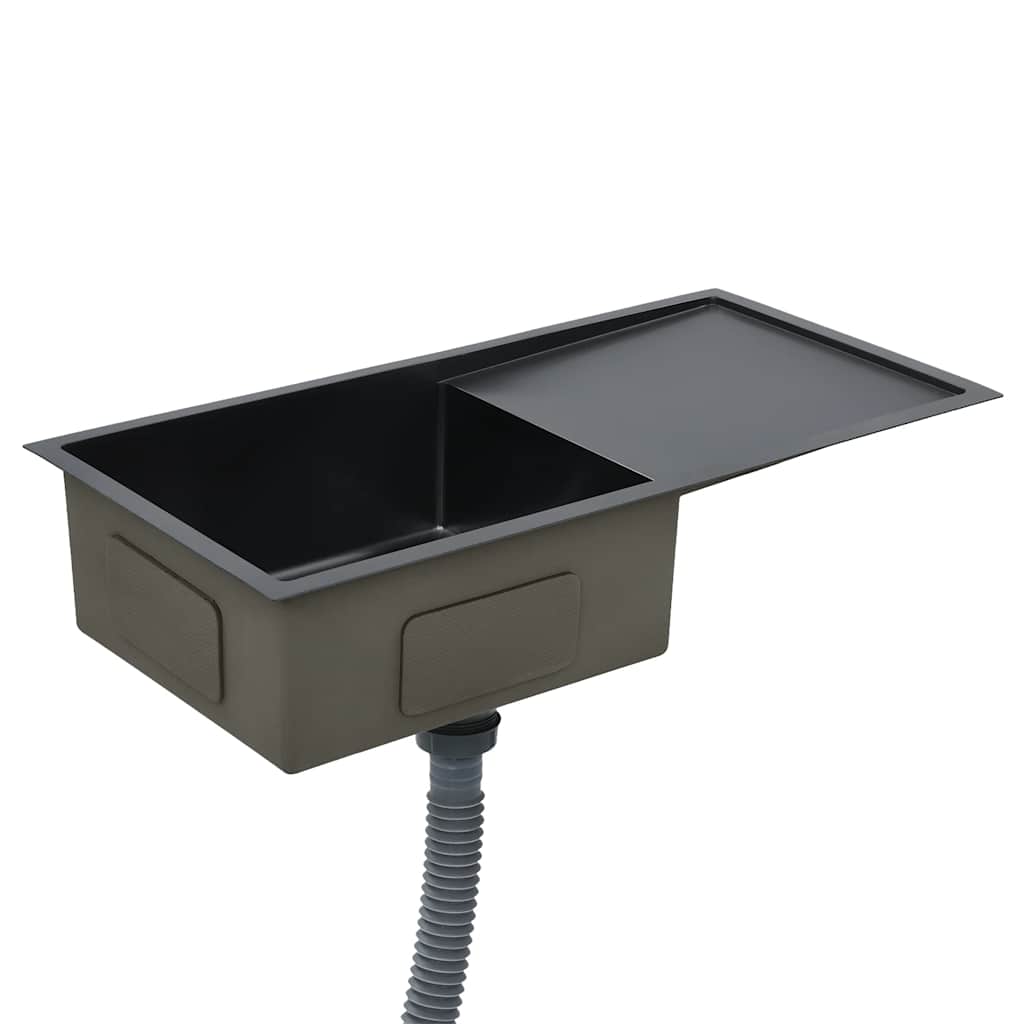 Évier de cuisine fait main en acier inoxydable noir - number 4.