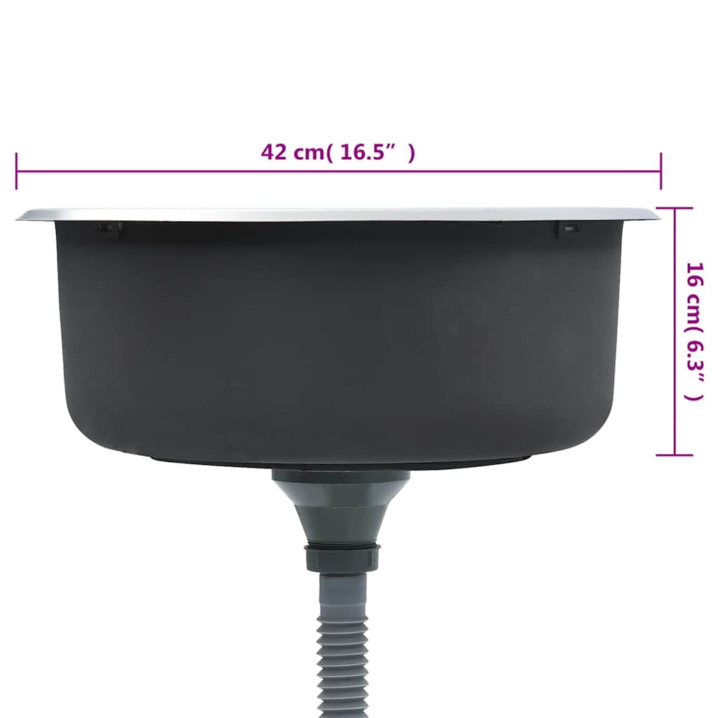 Køkkenvask med strainer og vandlås rustfrit stål - number 9.