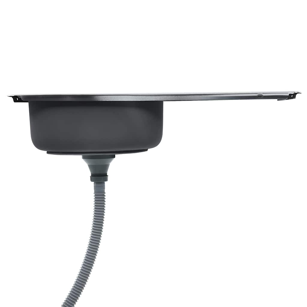 Køkkenvask med strainer og vandlås rustfrit stål - number 5.