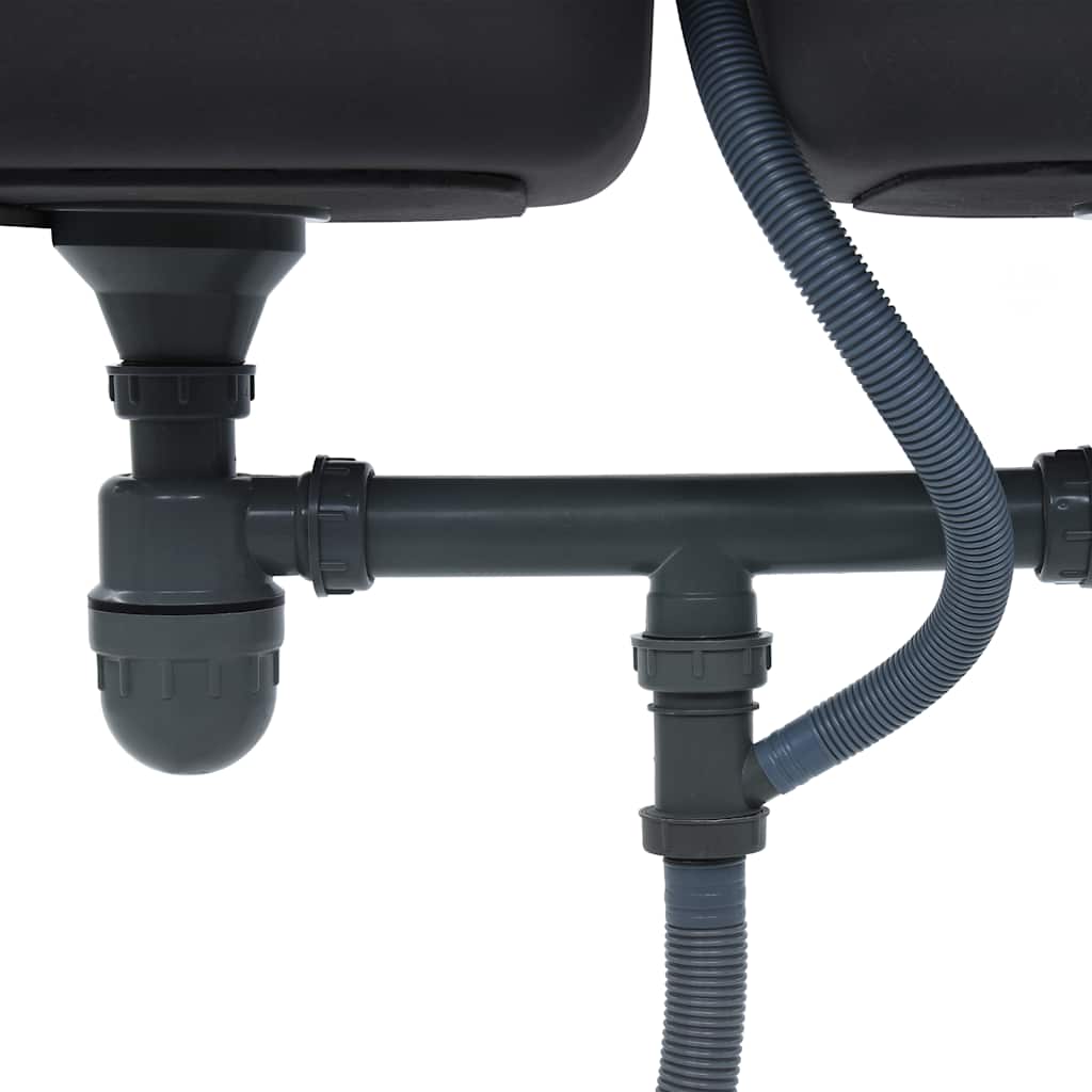 Dupli kuhinjski sudoper sa cjedilom i sifonom od nehrđajućeg čelika - number 9.