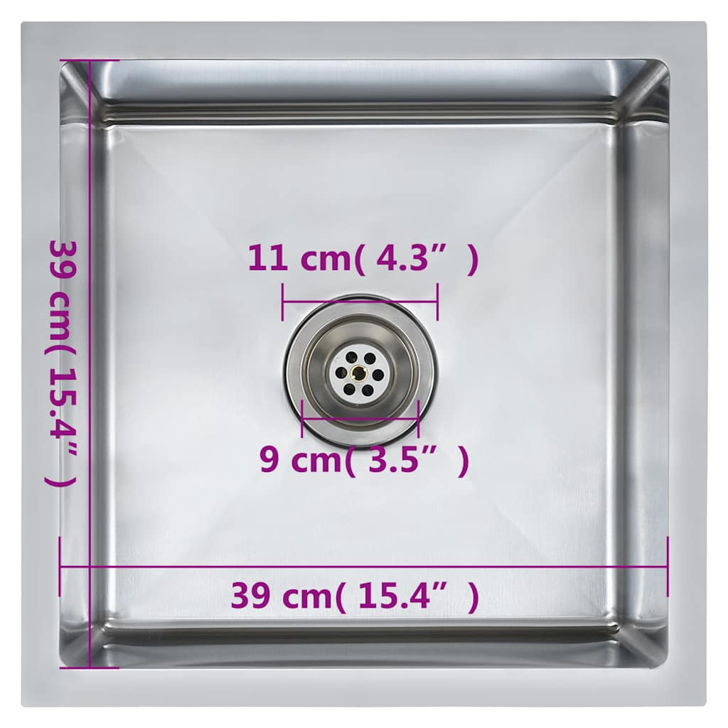 Håndlavet køkkenvask rustfrit stål - number 9.