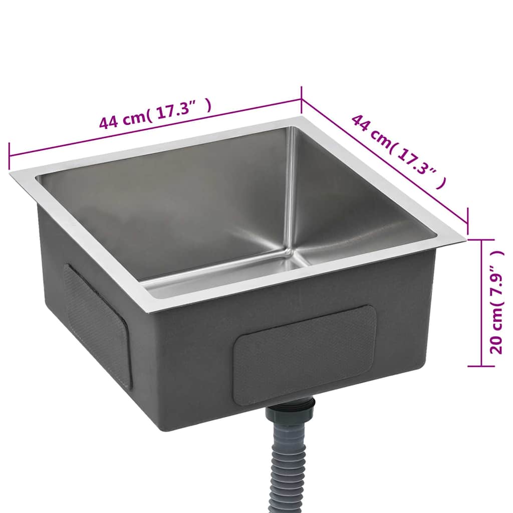 Håndlavet køkkenvask rustfrit stål - number 8.