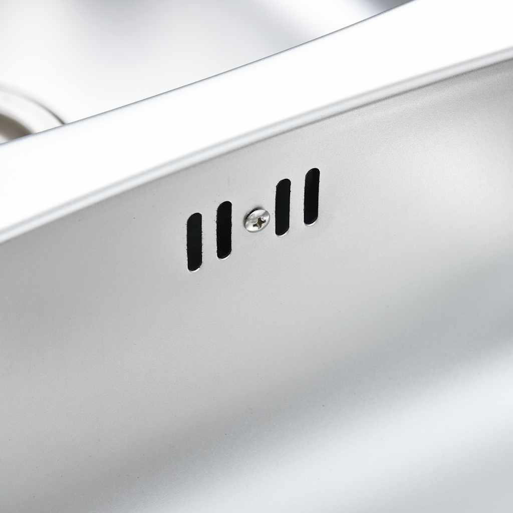 Dobbelt køkkenvask med strainer og vandlås rustfrit stål - number 7.