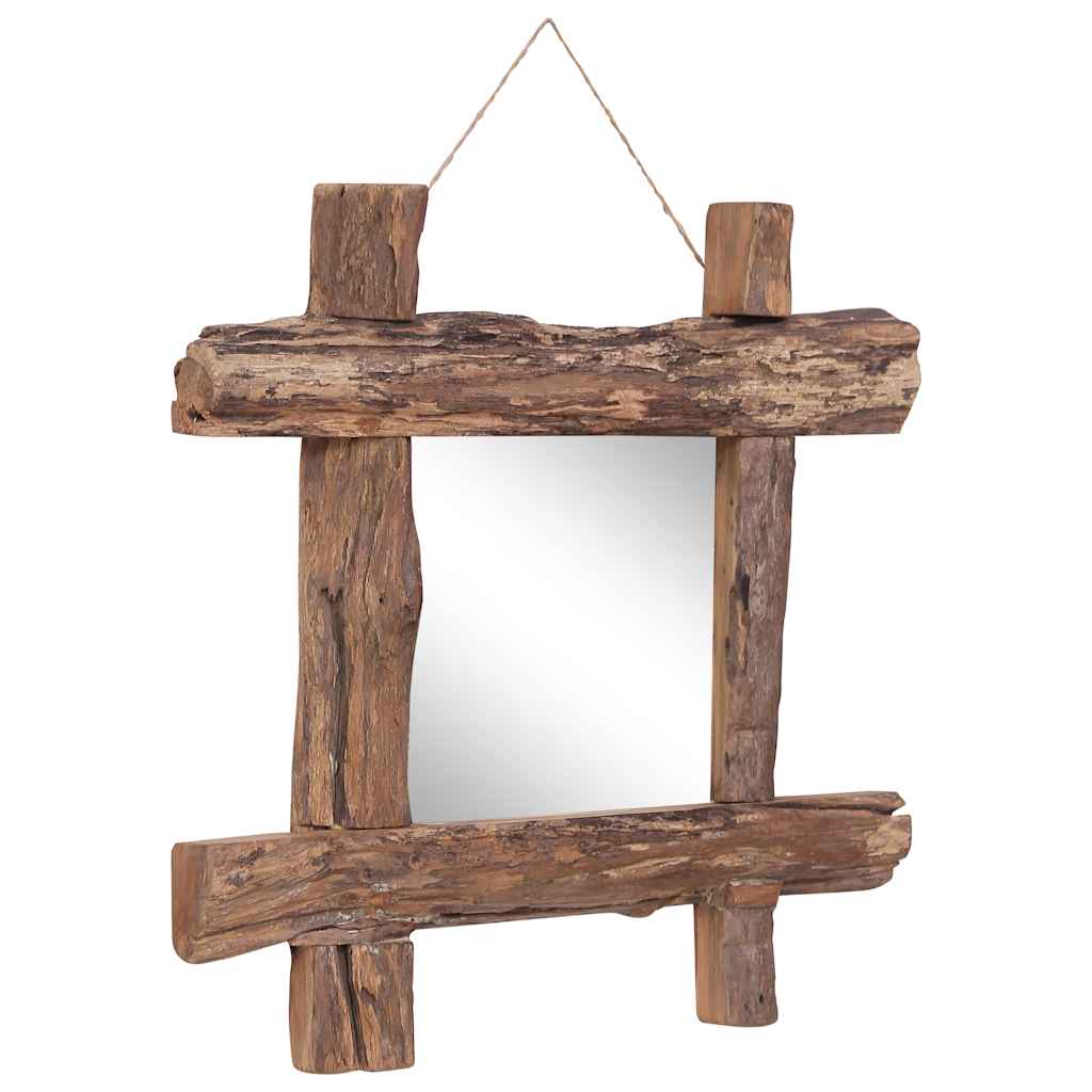 Mirror w. beam frame 50x50 cm recycled teak wood natural color - brown, 50 x 5 x 50 cm, 1 - number 2.