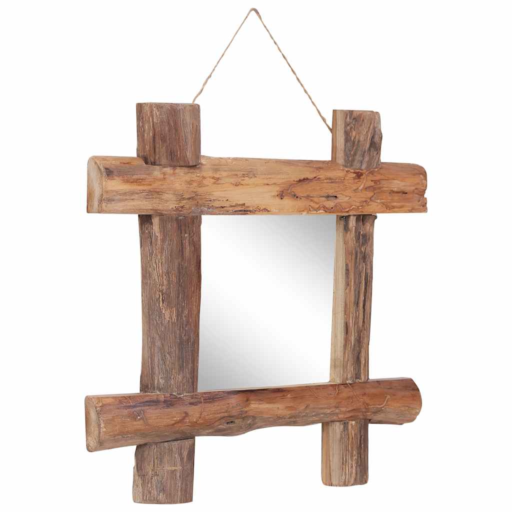 Mirror w. beam frame 50x50 cm recycled teak wood natural color - brown, 50 x 5 x 50 cm, 1 - number 6.