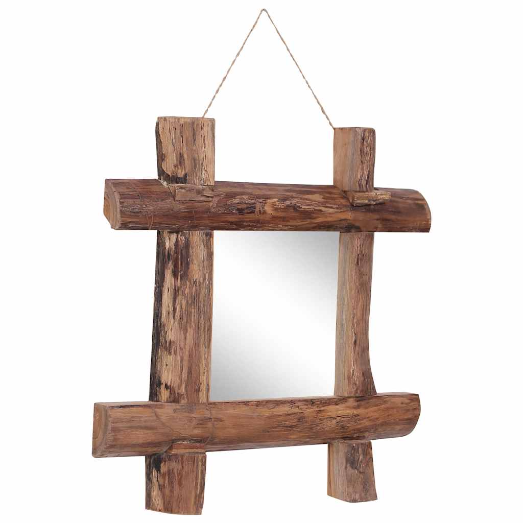 Mirror w. beam frame 50x50 cm recycled teak wood natural color - brown, 50 x 5 x 50 cm, 1 - number 5.