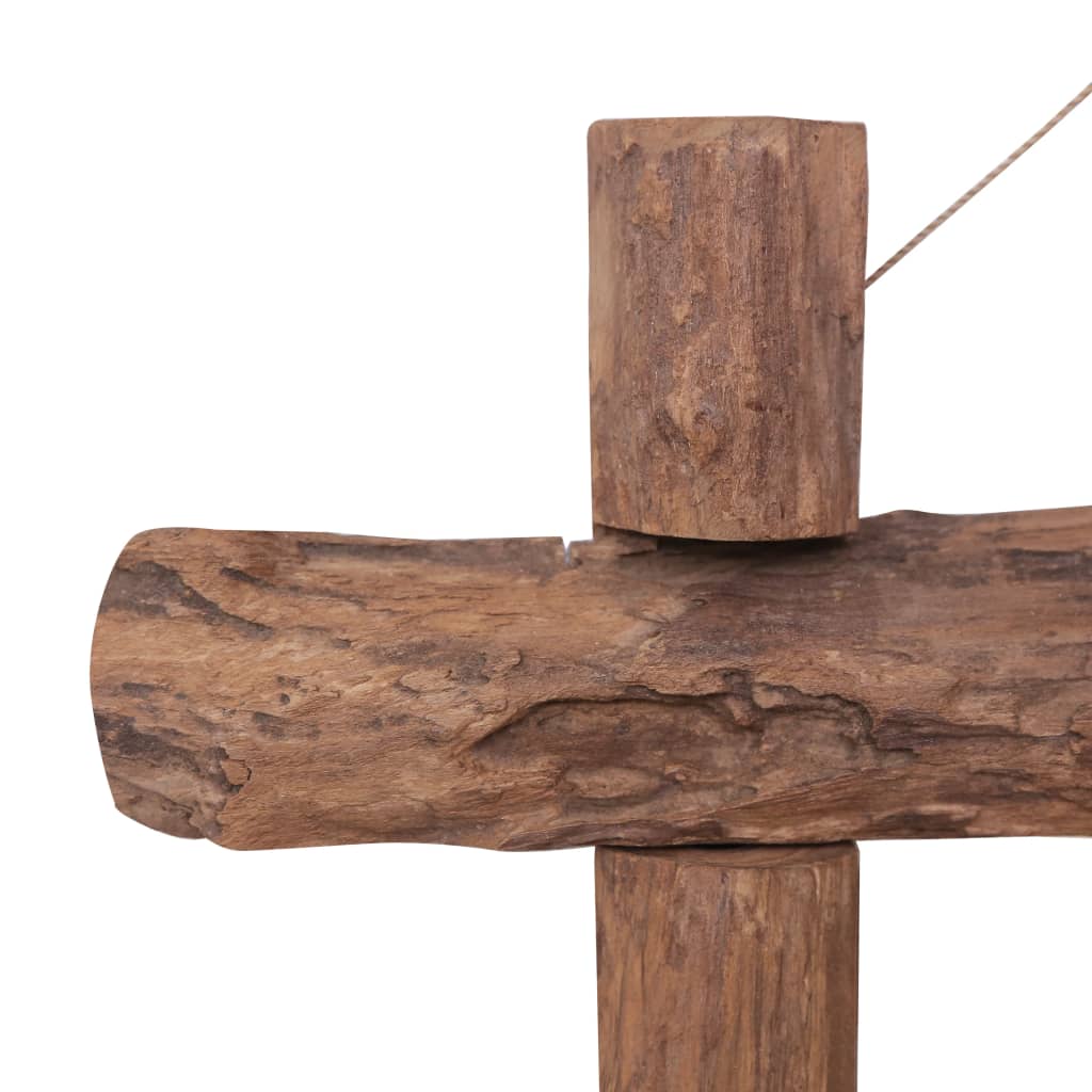 Zrcadlo s trámovým rámem 70x70 cm recyklované teakové dřevo, přírodní barva - number 4.