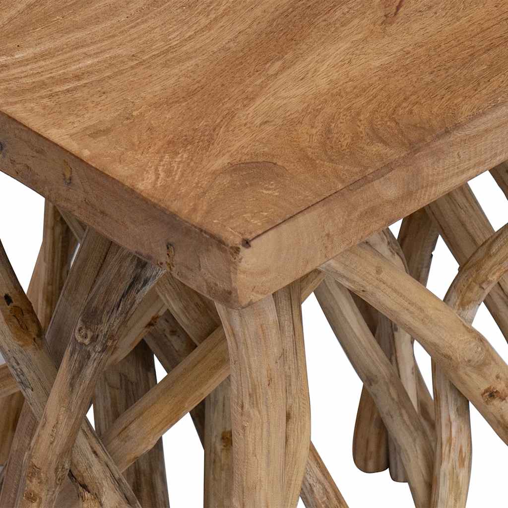 Sofabord af træbjælker 40x40x40 cm blandet genbrugstræ - number 3.