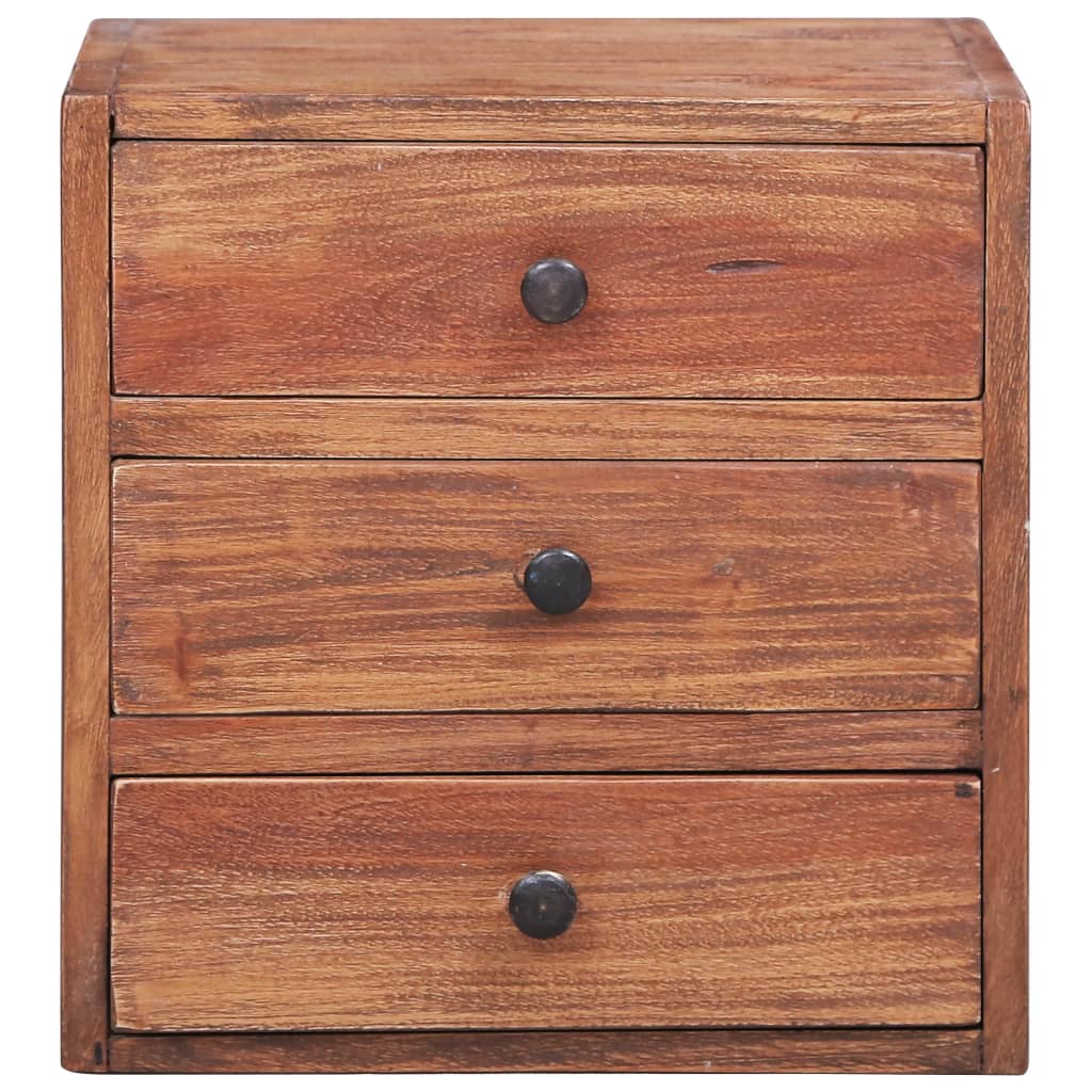 Noćni ormarić s 3 ladice 35x25x35 cm punog mahagonija - number 2.