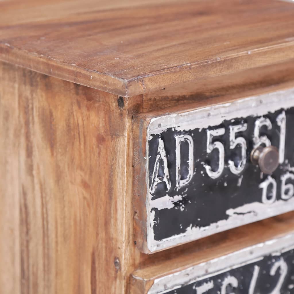 Stolik nocny 30x30x51 cm lite drewno mahoniowe - number 7.