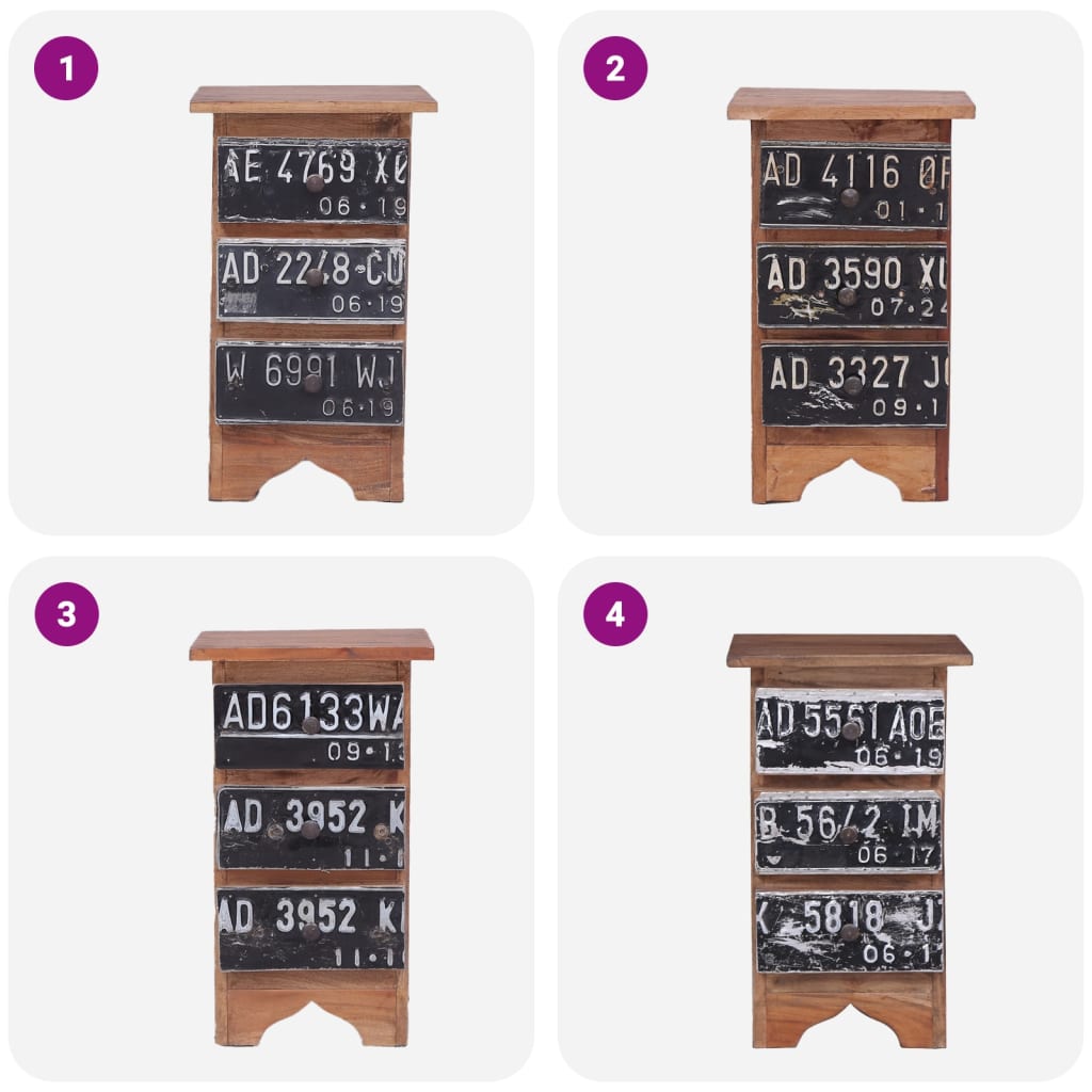 Stolik nocny 30x30x51 cm lite drewno mahoniowe - number 9.