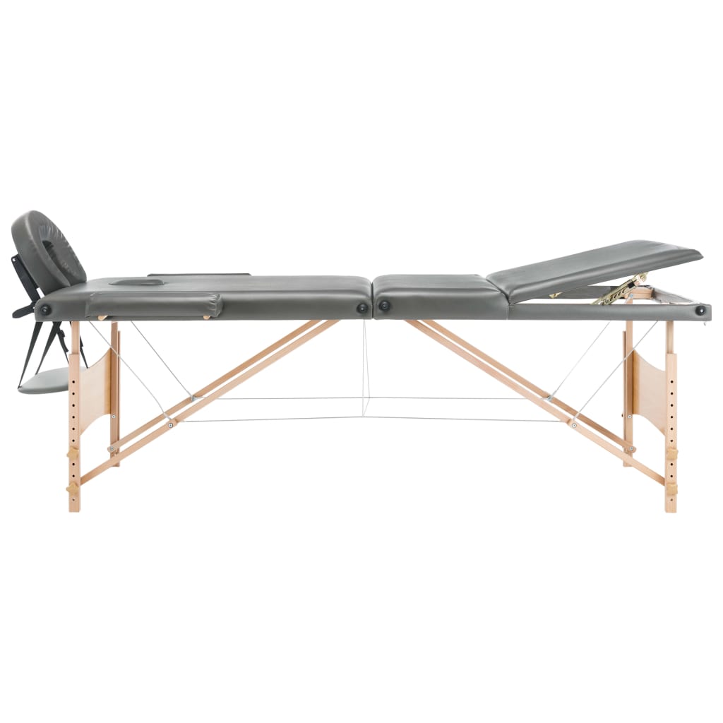 Massagetafel met 3 zones houten frame 186x68 cm - number 4.