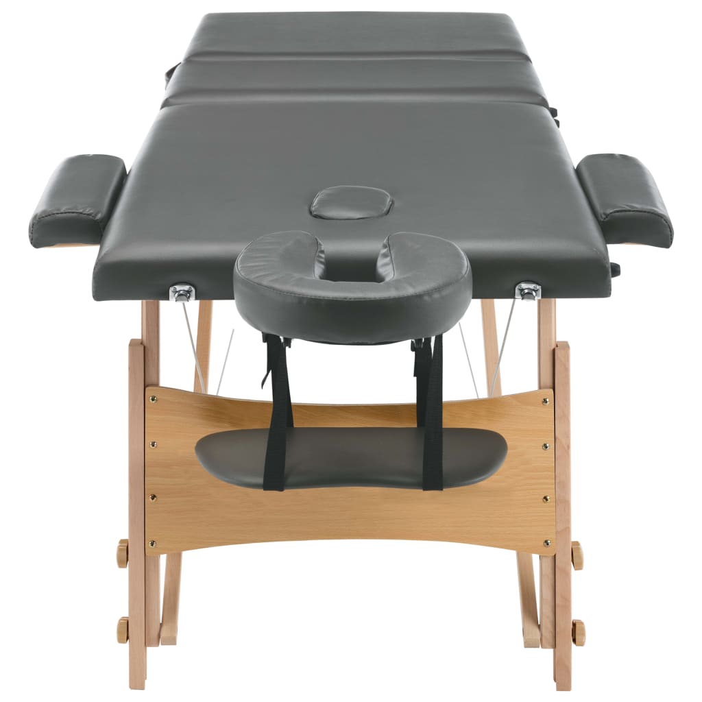 Massagetafel met 3 zones houten frame 186x68 cm - number 5.