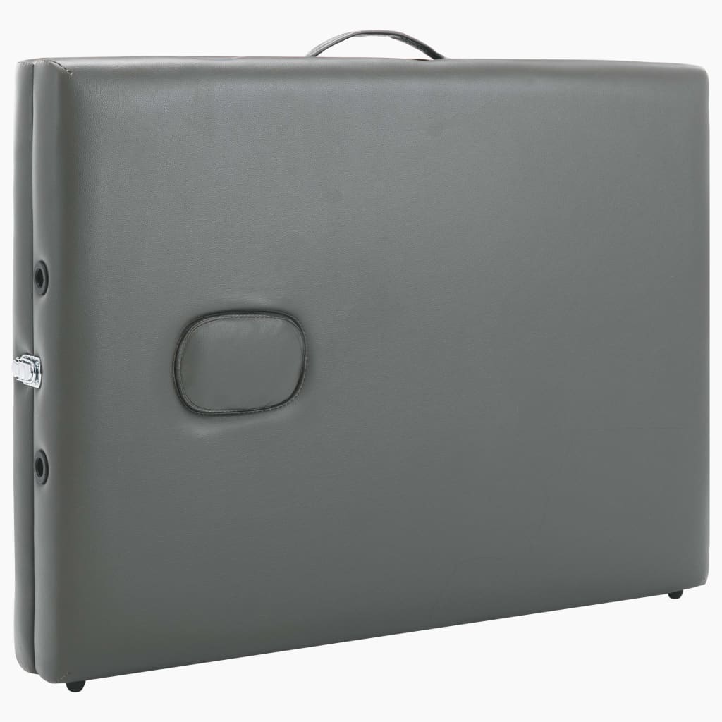 Massagebord med 2 zoner træstel antracitgrå 186 x 68 cm - number 6.