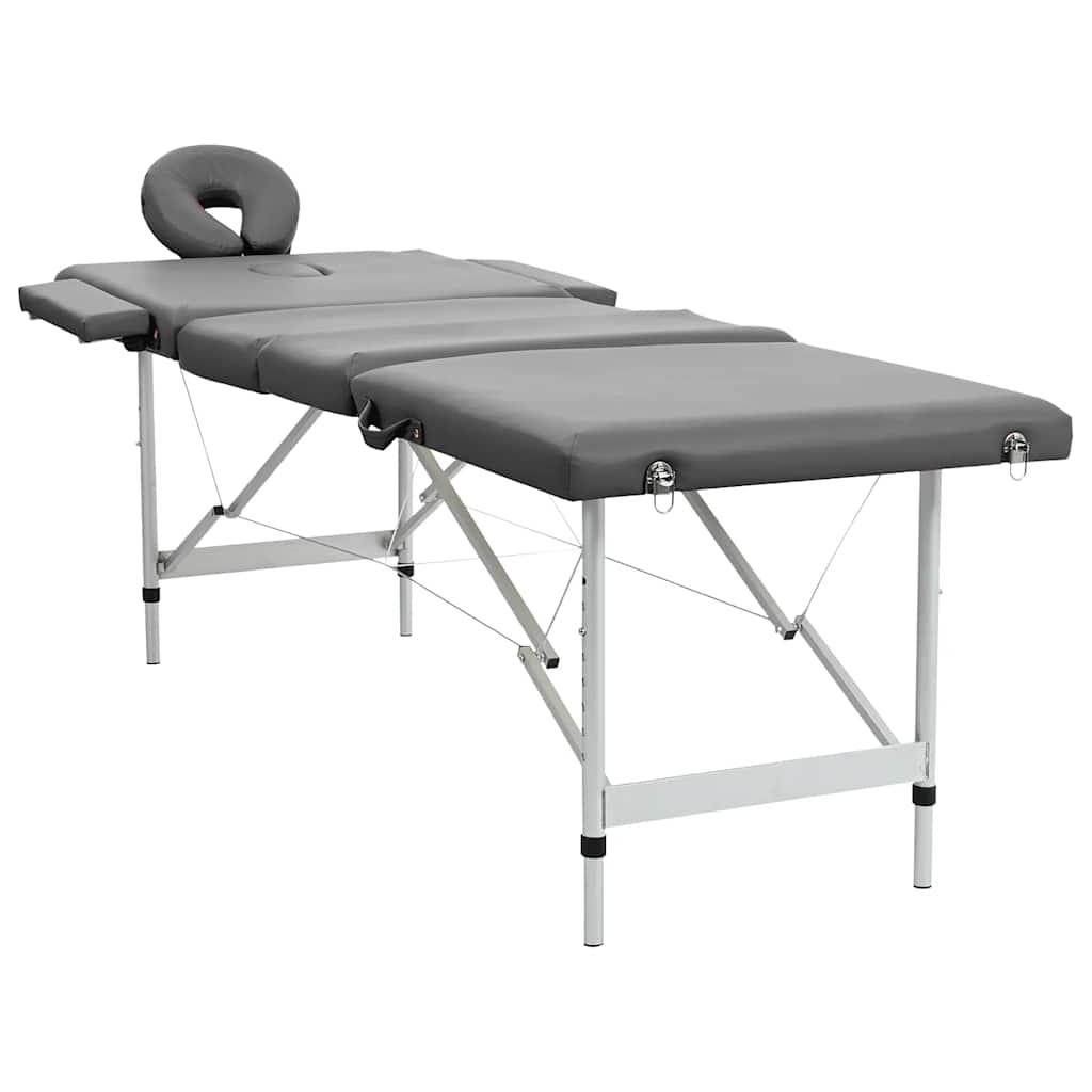 Massagebord med 4 zoner aluminiumsstel 186 x 68 cm antracitgrå - number 2.
