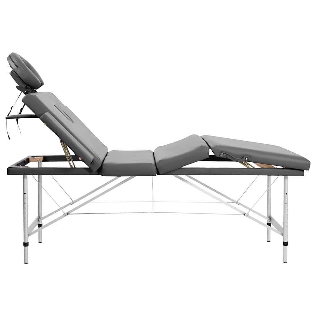 Massagebord med 4 zoner aluminiumsstel 186 x 68 cm antracitgrå - number 3.