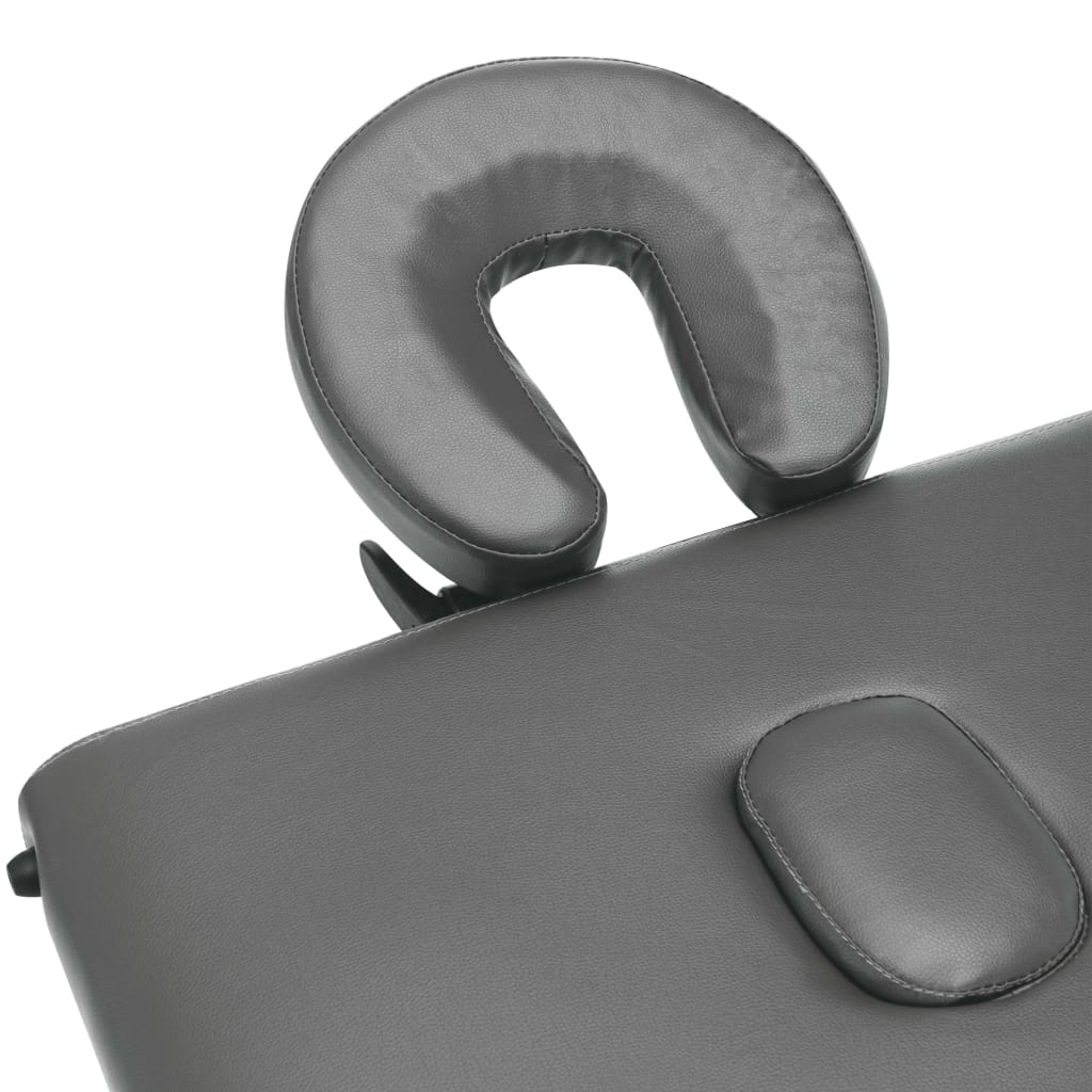 Lettino da massaggio con struttura in alluminio a 3 zone 186 x 68 cm grigio antracite - number 8.