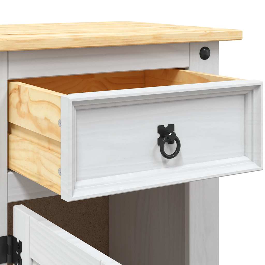 Sengebord corona-serien 53x39x67 cm mexicansk fyrretræ - hvid, 1 - number 8.