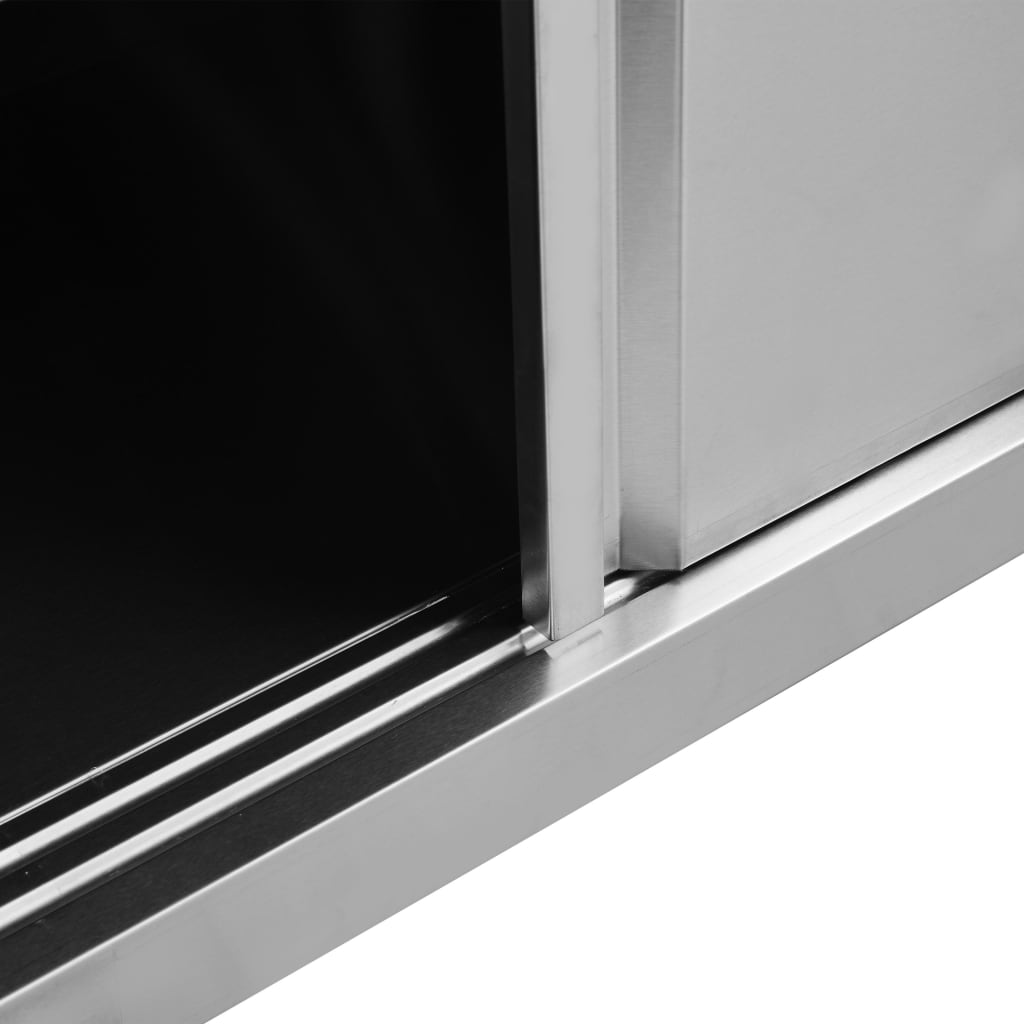 Radni stol s kliznim vratima 120x50x(95-97) cm inox - number 6.